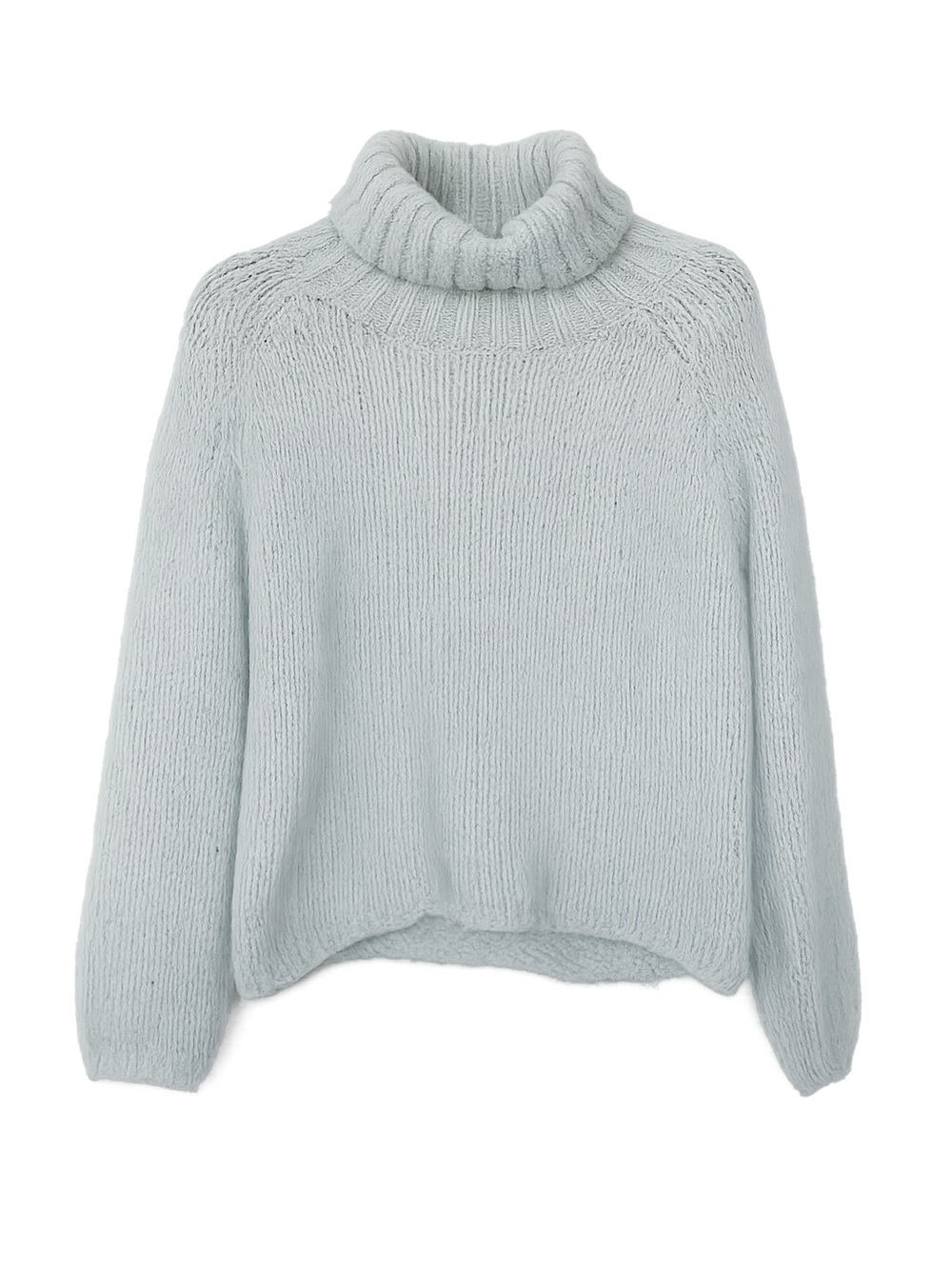Majolica French Store Knit Oversized Turtleneck Sweater - Blue/Green - Size S/M